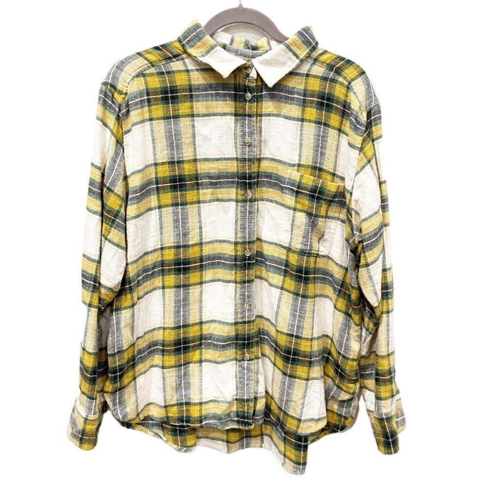 American Eagle Boyfriend Fit Flannet Shirt Size Large Gorpcore Granola Girl Fall